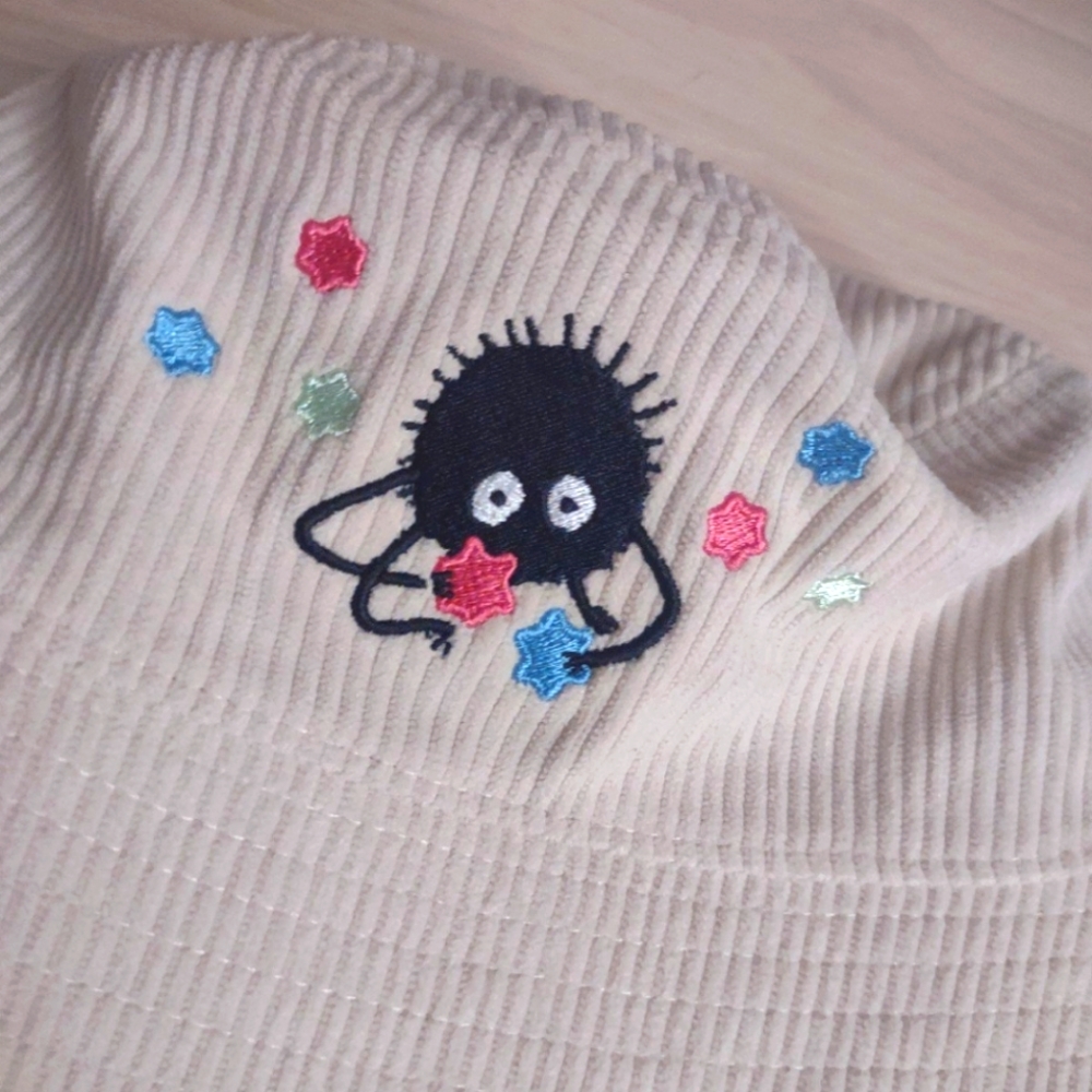 Studio Ghibli Soot Sprite Spirited Away Corduroy Bucket Hat Kawaii Anime
